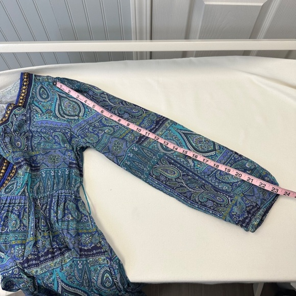 NWT Soft Surroundings V-neck embroidered blue Eugenie Maxi Dress size Small - Picture 13 of 13